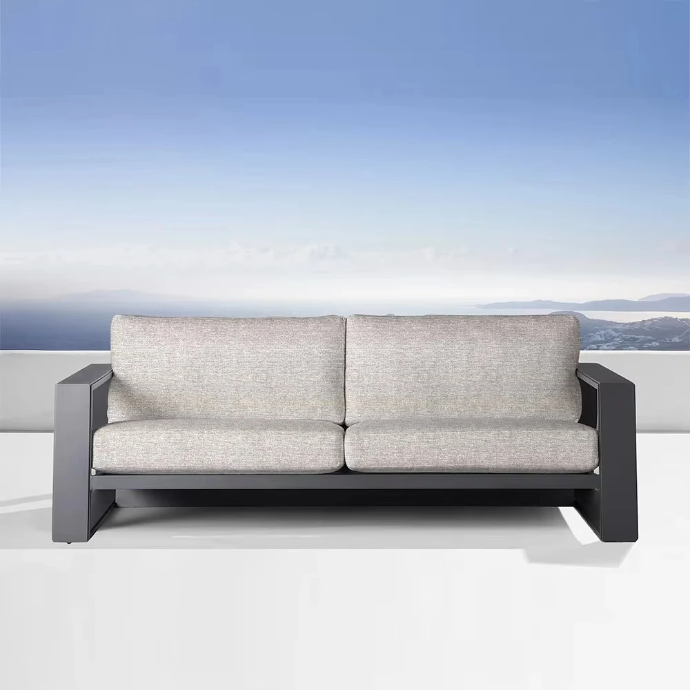 Modern Luxury All-Weather Outdoor Aluminum Furniture Weather-Resistant Patio Sofa for Hotels and Villas for Gardens