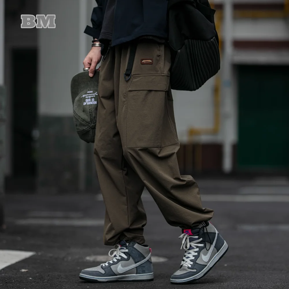 Japanese Streetwear Trend Cargo Pants For Men Harajuku Vintage Casual Sports Pants Korean Joggers Loose Hip Hop Trousers Male