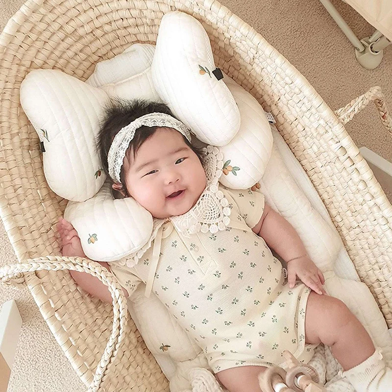 New Baby Stroller Embroidered Cushion Baby Car Seat Cushion Cotton Seat Pad Autumn Winter Thickened Baby Stroller Accessories