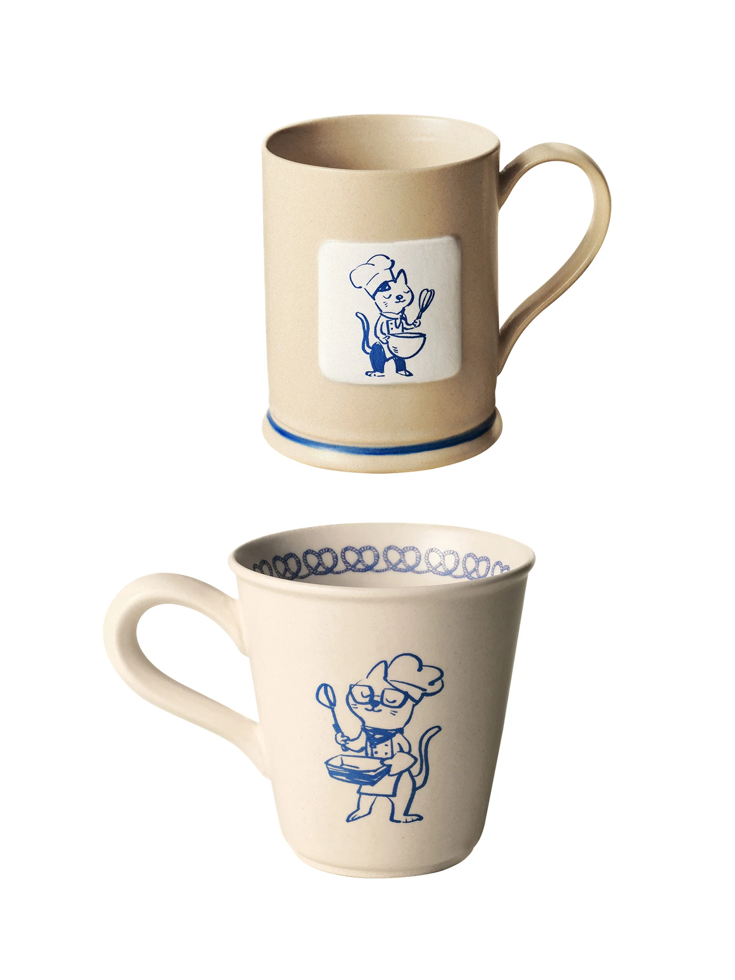 Retro Ceramic Mug SoftServe Fengdu ' Kitchen' Coffee Cup Hand-Painted Pet Animal Design Single-Ear Handle No Lid Included
