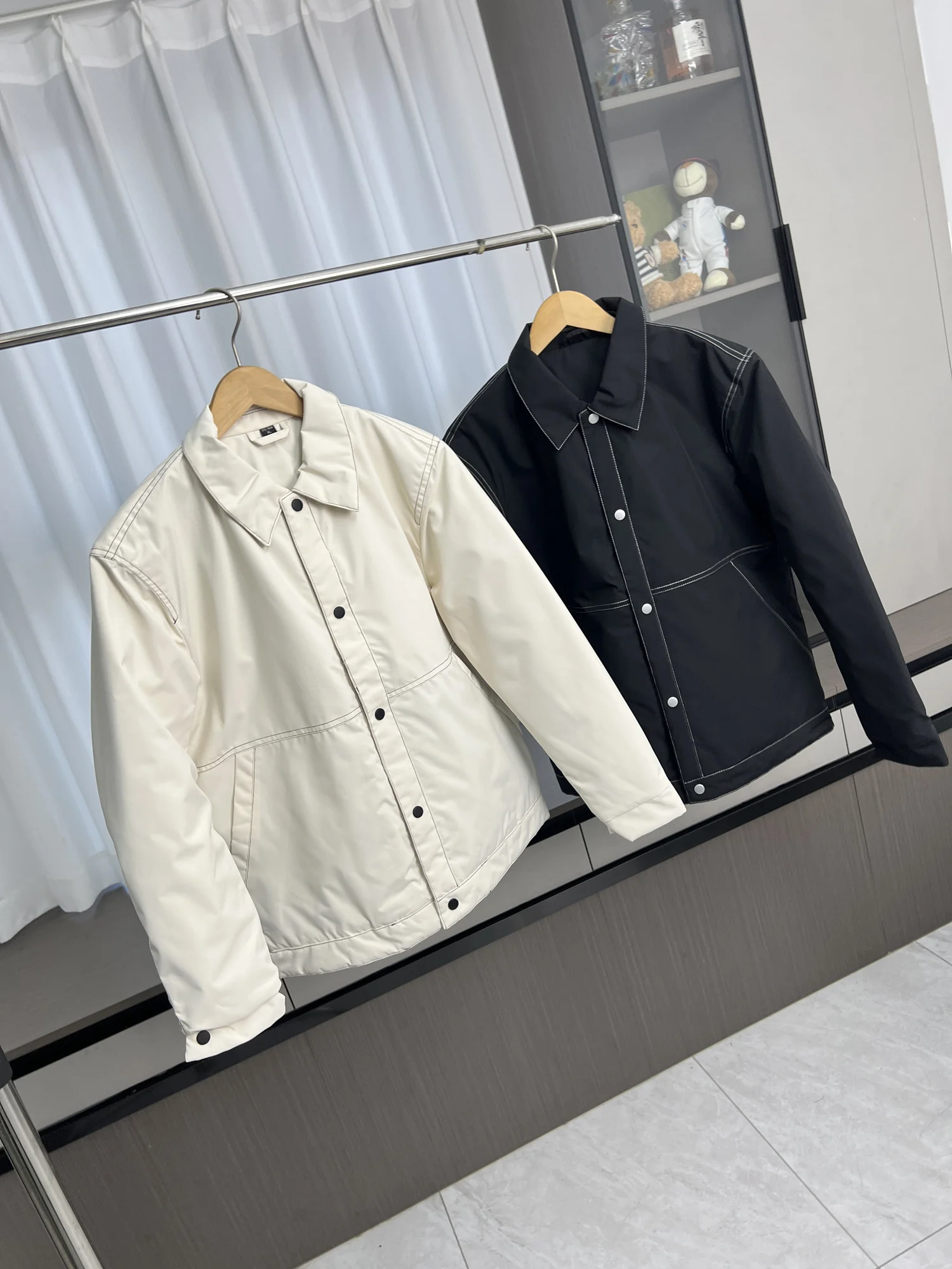 

Simple Lapel Cotton Shirt For Men Autumn Winter Solid Color Thicken Coat Korean Casual Fashion Windproof Warm Jacket