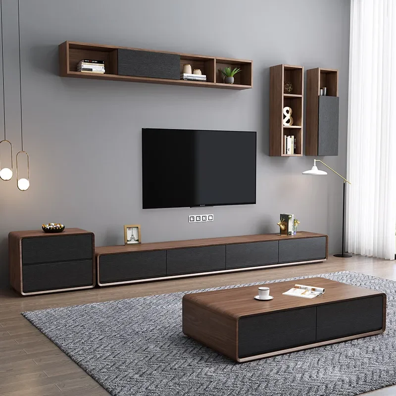 

Custom Drawers Tv Cabinet European Minimalist Designer Black Tv Cabinet Modern Luxury Brown Muebles De Sala Furniture Home