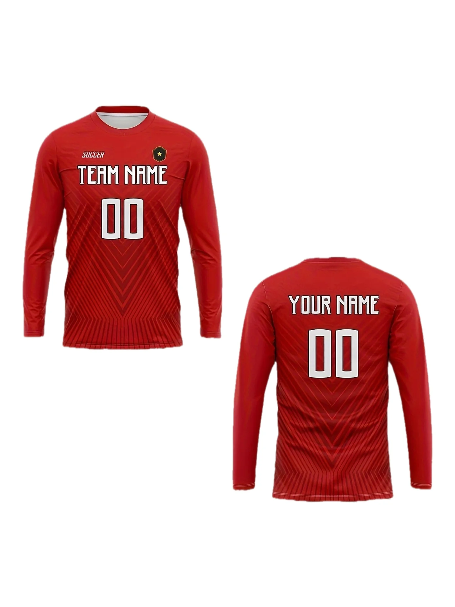 

Красный полнопринтный дизайн логотипа команды, удобная спортивная одежда для футбола, пляжных вечеринок и повседневных прогулок, футбольного джерси