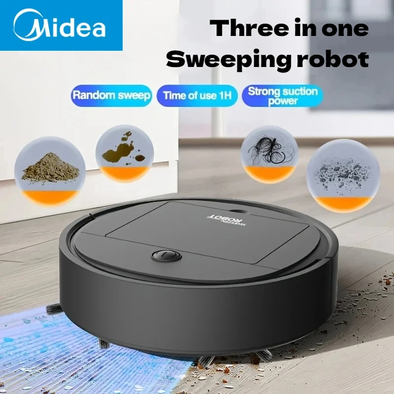 Midea-Robot de barrido inteligente 3 en 1, potencia de succión de 4000pa, máquina de limpieza del hogar completamente automática, aspiradora inteligente con carga USB, nuevo