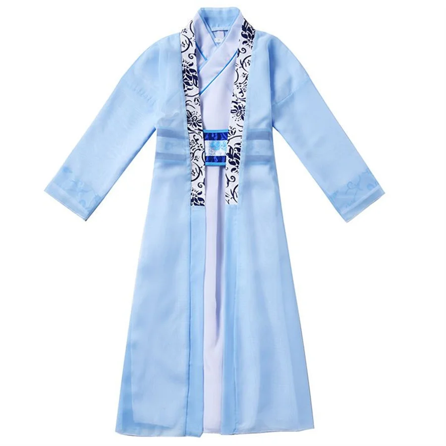 Disfraz de Hanfu para niños y adultos, Kimono tradicional de China, Túnica étnica Vintage, traje de estudiante antiguo