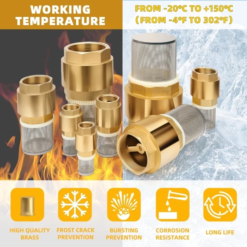 

Foot Valves With Filter Screen 1/2Inch Female Thread Bottom Valves For Water Pump And Irrigation System Easy to Install D2RD