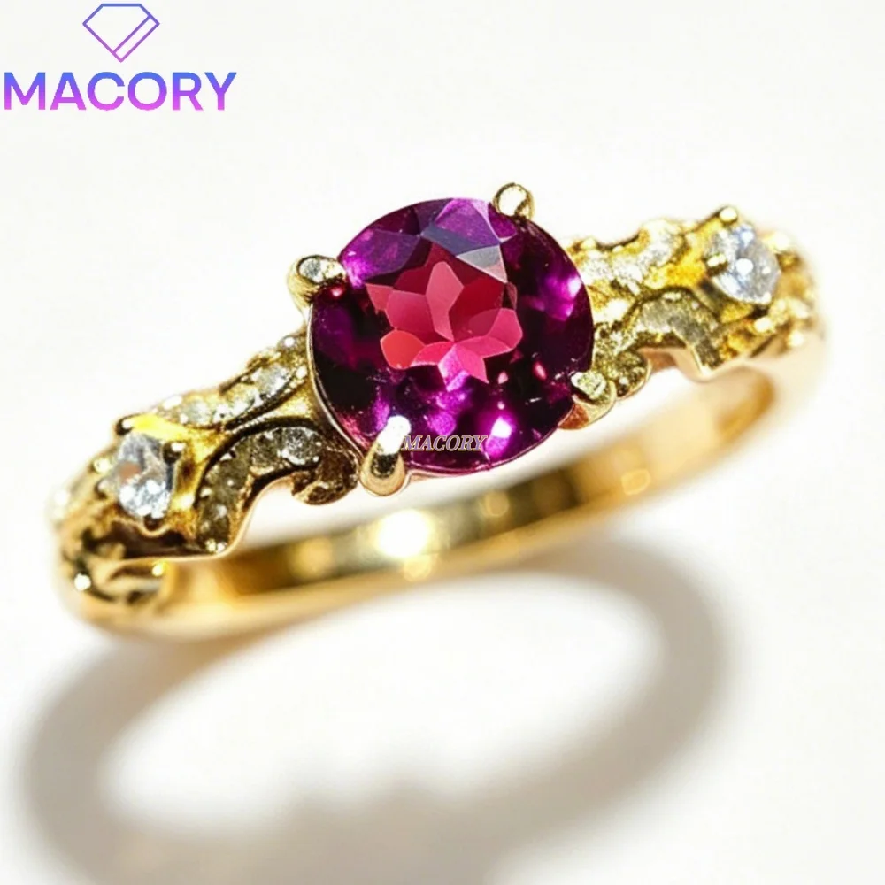 925 sterling silver natural aluminum-magnesium garnet ring elegant vintage style parties and ceremonies Valentine's Day gifts