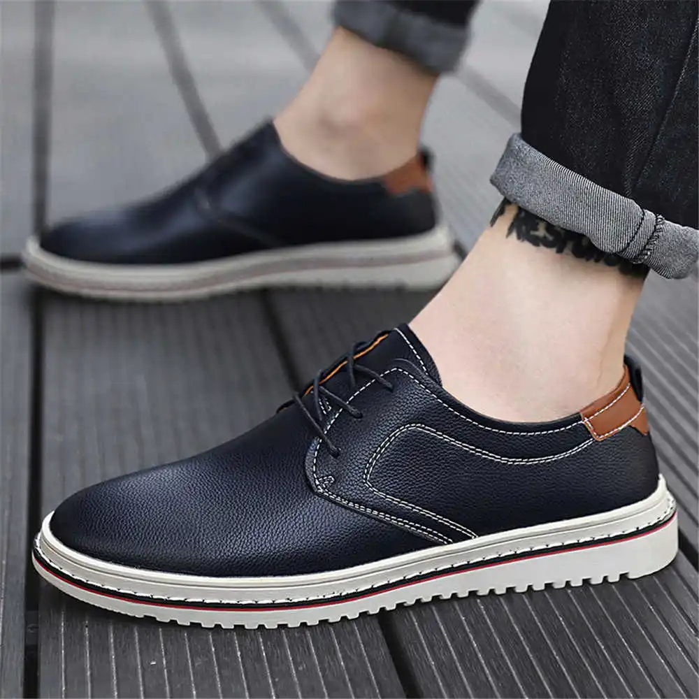 PU Leather Non-slip Sole Large Size Men's Sneakers Loafers Yellow Sports Shoes Tennis Basket Teni Upper 2025summer Stylish