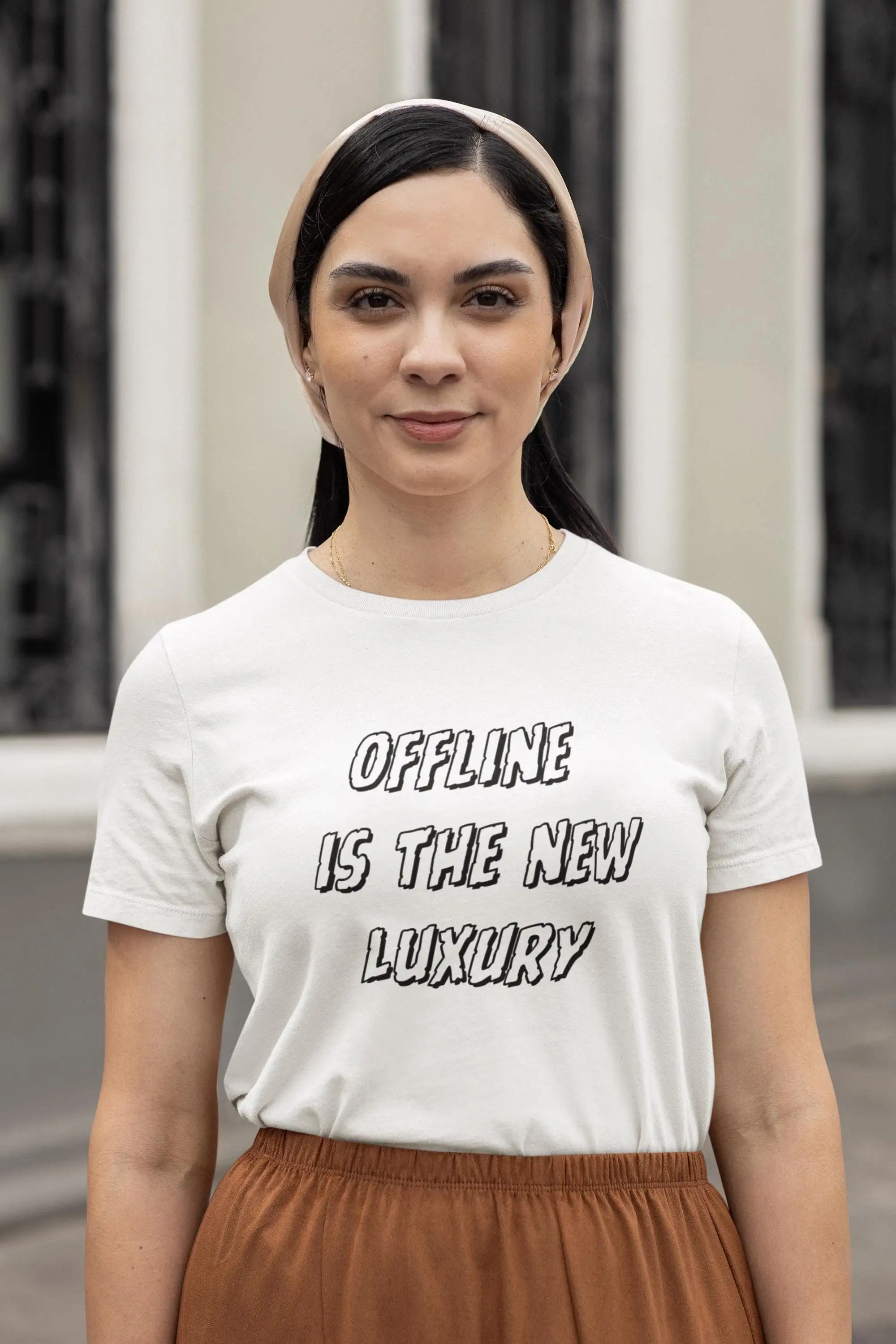 Offline Is The New Luxury T Shirt Embrace Digital Detox Disconnect In Style Modern Minimalist Statement Tee Perfect Casual Wear