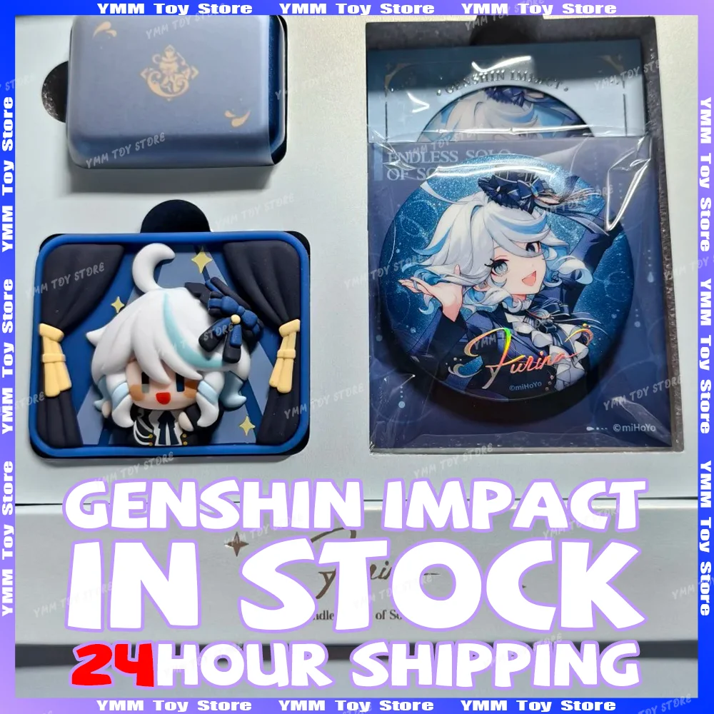 100% Official MiHoYo Genshin Impact Furina Goods Original Wireless Bluetooth Earphones Anime Cartoon Accessories Props Cosplay