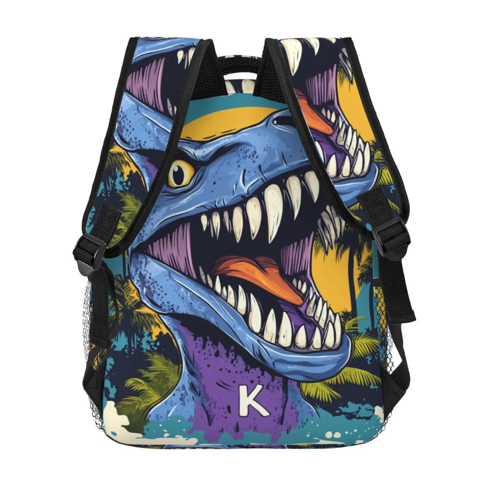 Dinosaur Print Backpack Tyrannosaurus Rex Design with Large Capacity Waist Protection and Fun 2D Printed