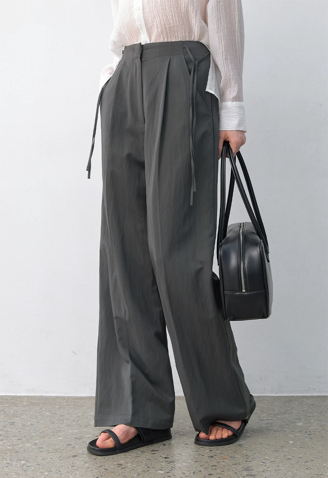 

Spring New Style Korean Version Double Side Belted Fashion Maturity Light Straight Leggings Skin Friendly Comfortable Drapey