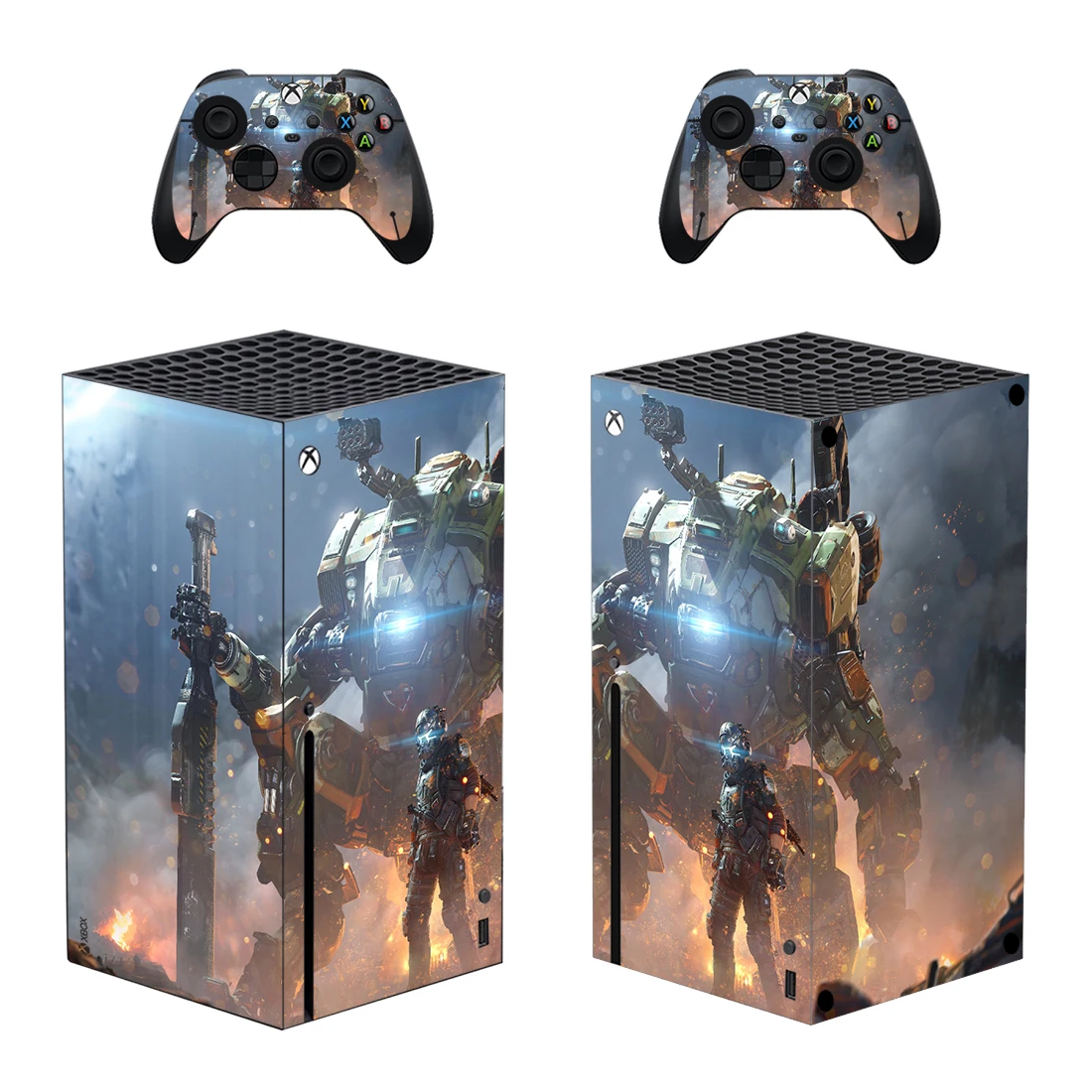 Titanfall-pegatina de piel para Xbox Series X, cubierta de vinilo para consola y 2 controladores