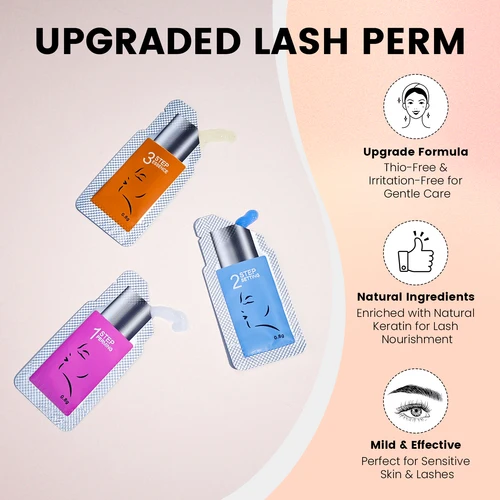 Imagen 2 del producto Lomansa-Kit de levantamiento de pestañas, levantamiento de pestañas de 8-12 minutos, levantamiento instantáneo, rizador permanente para cejas, Kit permanente que dura 6-8 semanas