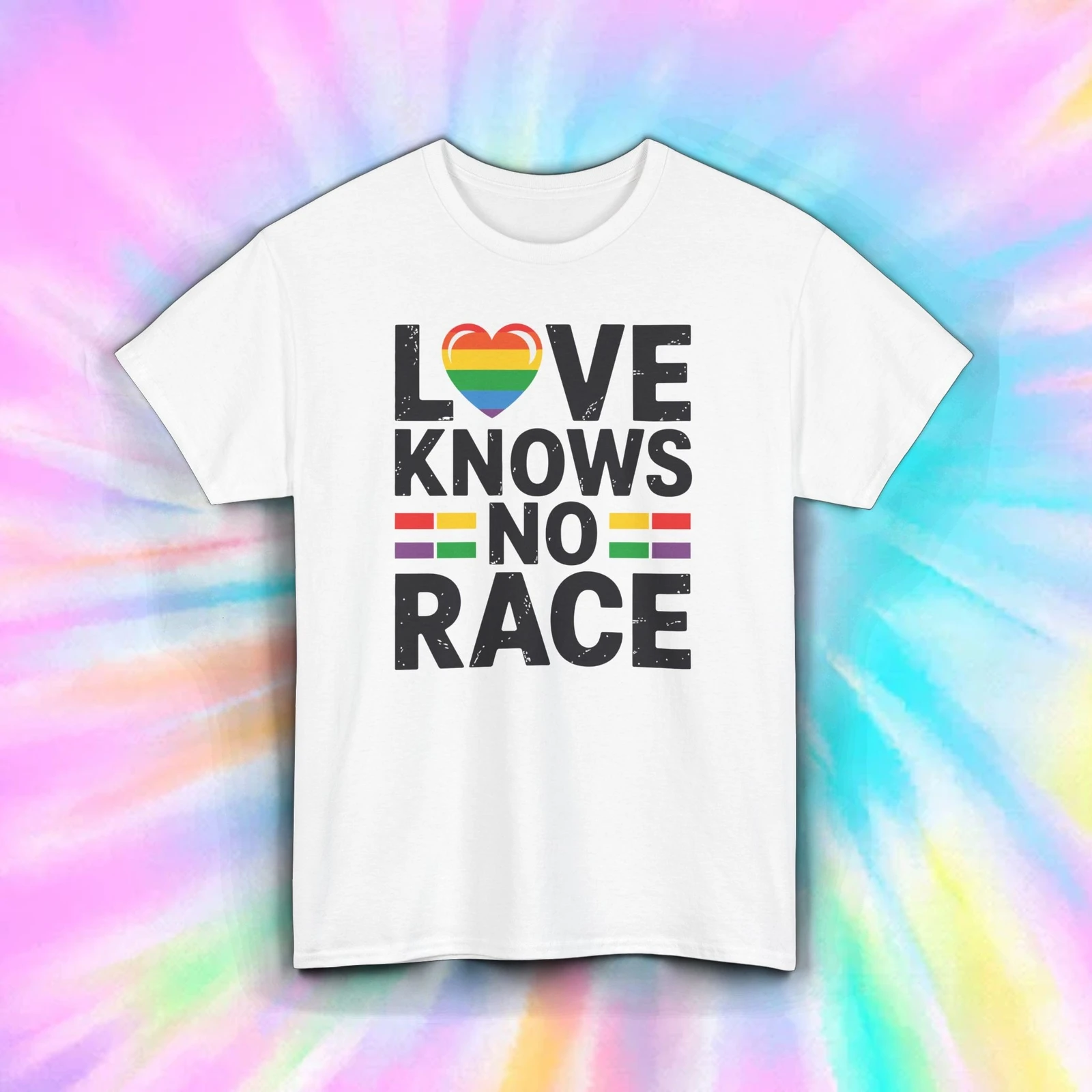 Love Knows No Race chemise fierté égalité arc-en-ciel coeur graphique t-shirt S-5XL