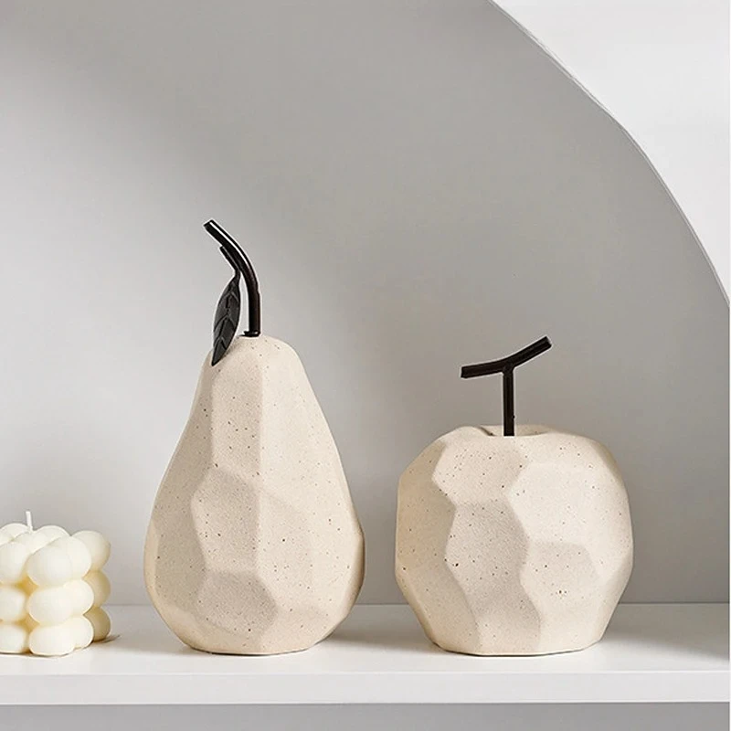 NEW Ins Ceramic Apple Pear Decoration Simple Living Room TV Cabinet Office Desk Home Decoration Fruit Decoration