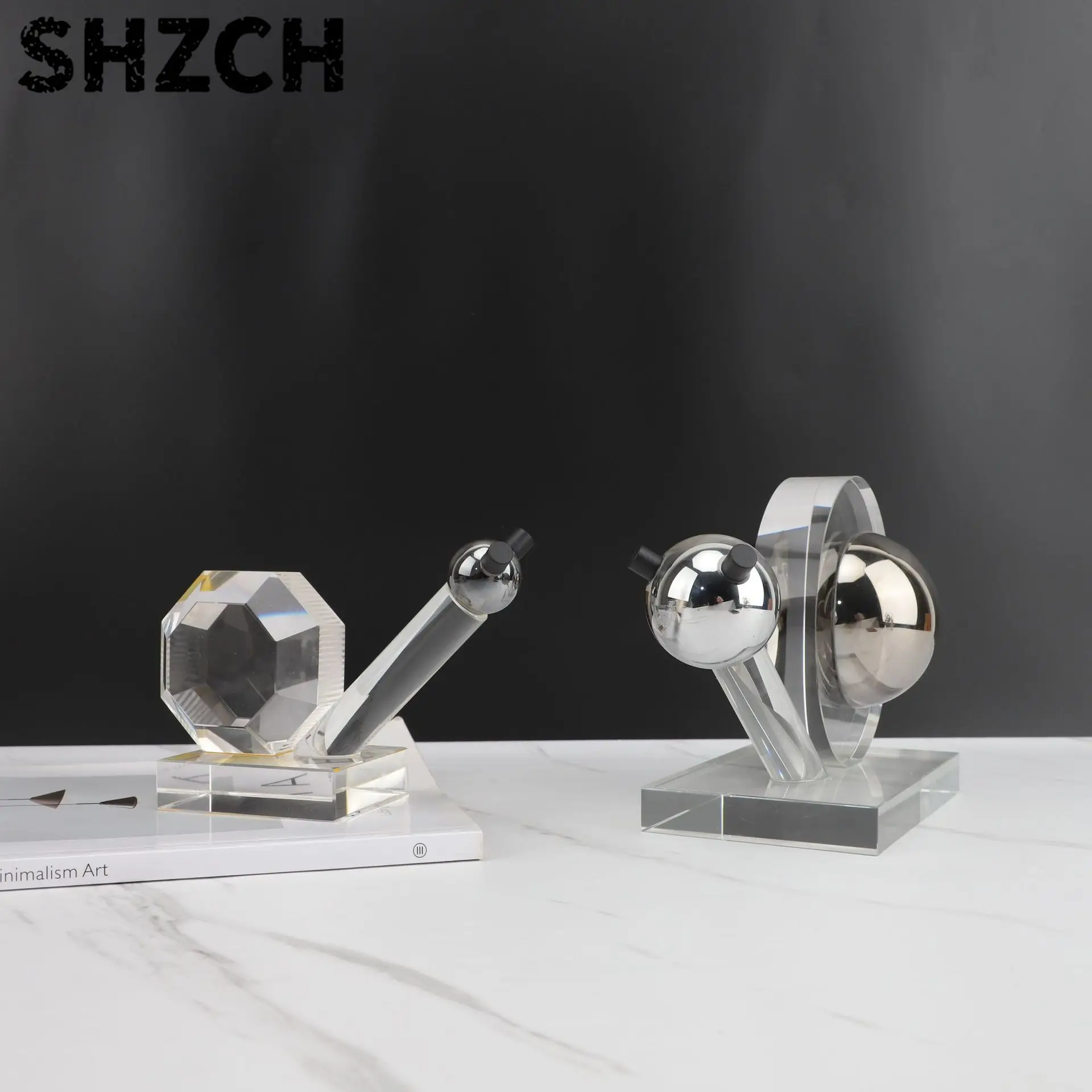 Creative Crystal Animal Decor Hotels Living Room Offices Crystal Snail Ornament
