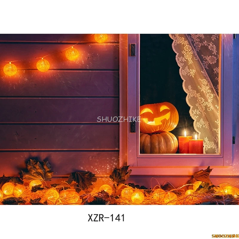 SHUOZHIKE Halloween Backdrop Pumpkin Lantern Castle Forest Moon Baby Photography Background For Photo Studio Props WS-05