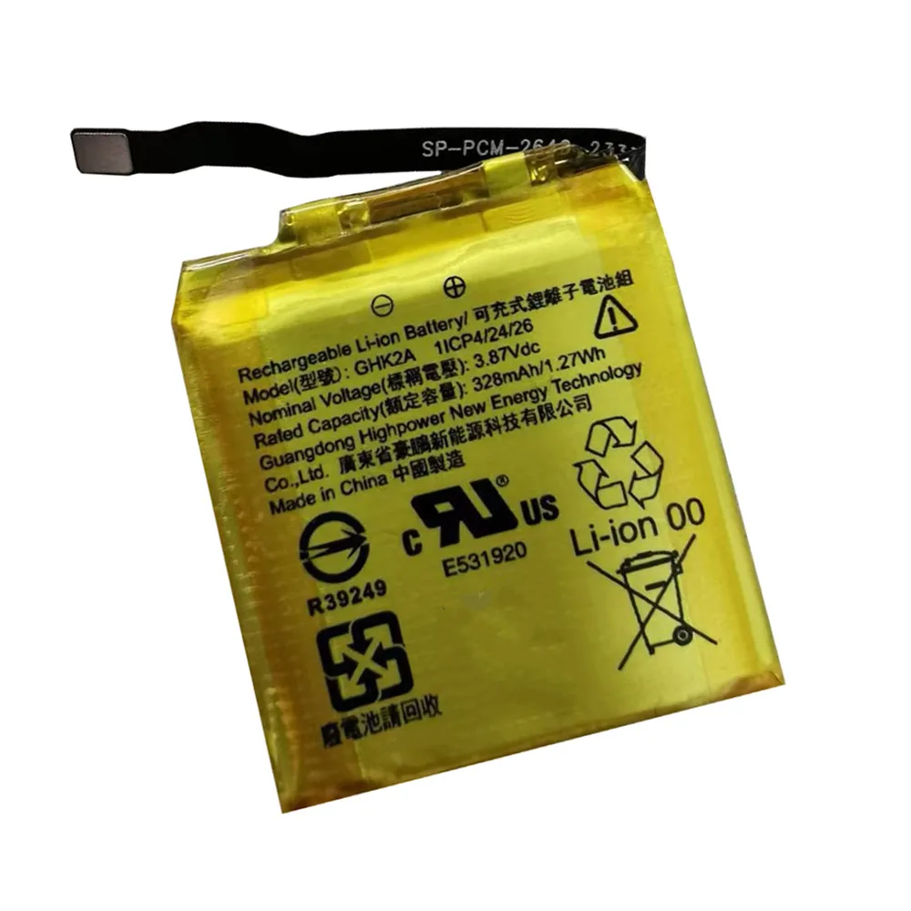 

Аккумулятор GHK2A 328 мАч 3.87В для Google Pixel Watch 2, умных часов Fitbit GHK2A