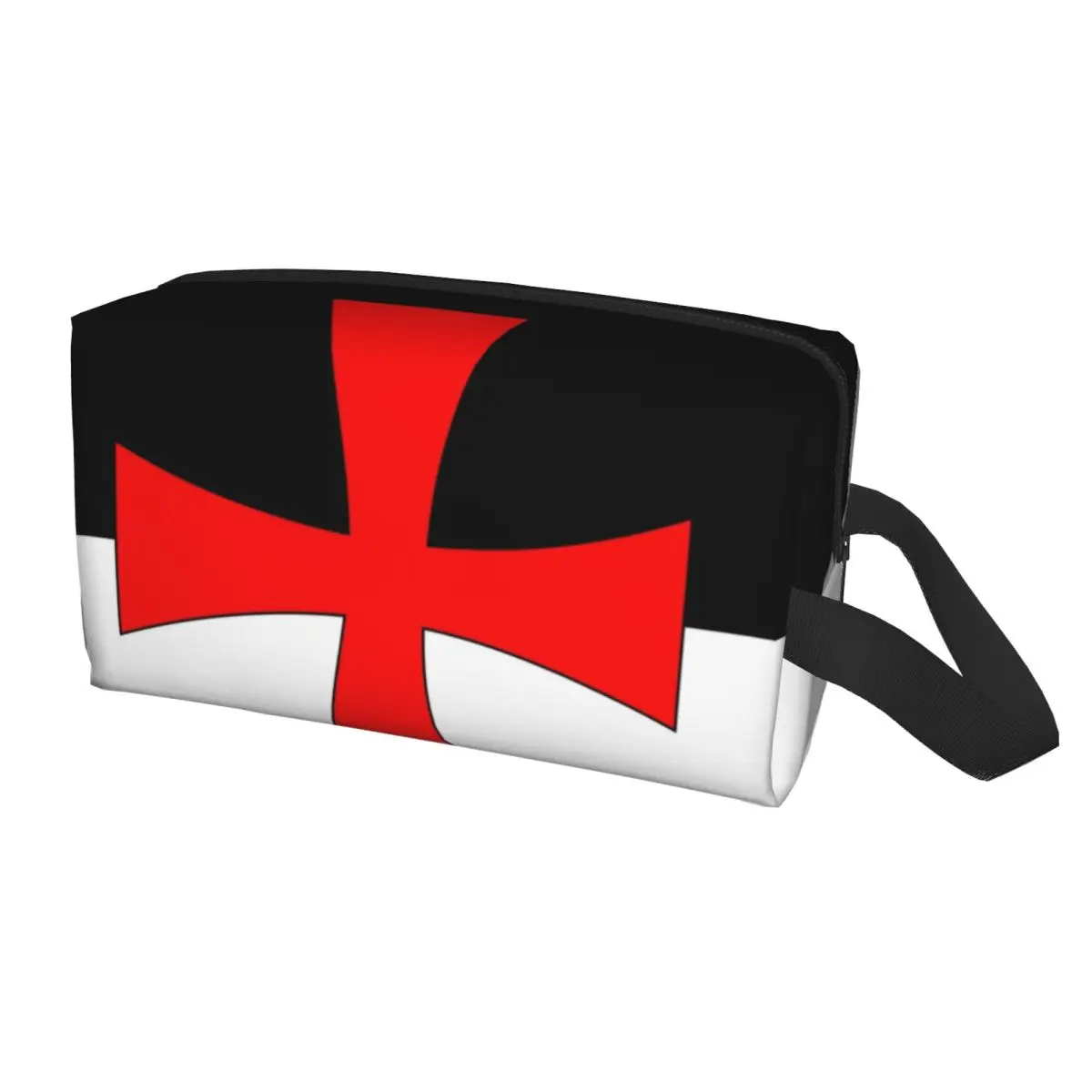 Knights Templar Flag Cosmetic Bag Women Cute Large Capacity Medieval Warrior Cross Makeup Case Beauty Storage Toiletry Bags