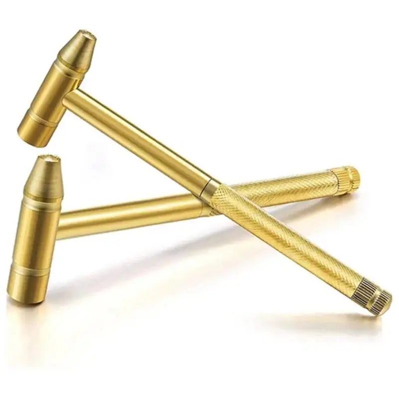 6 In 1 Multifunction Mini Craft Hammer Screwdriver Set Copper Alloy Gold Detachable Screwdriver Service Hand Tool