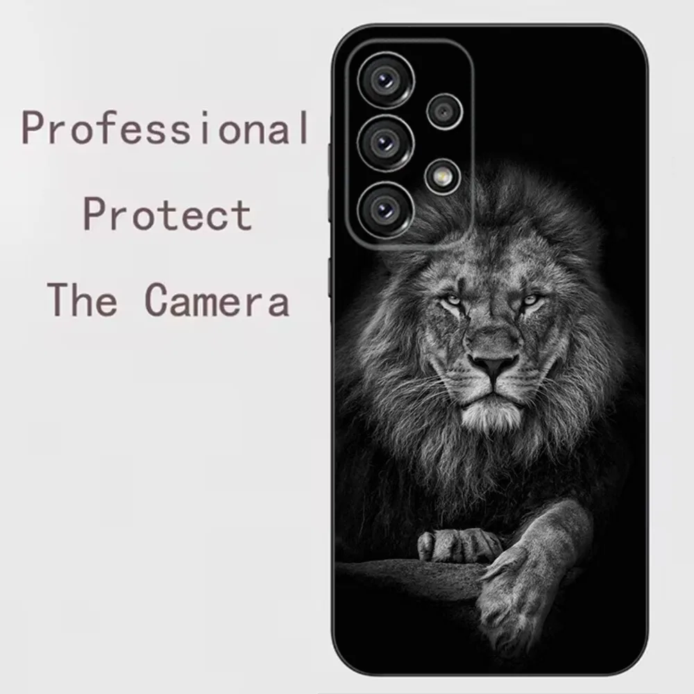 The Lion  Phone Case For Samsung Galaxy A91,A80,A73,A72 ,A71,A53A52,A32 ,A31A22,A21s,A20,Black Cover