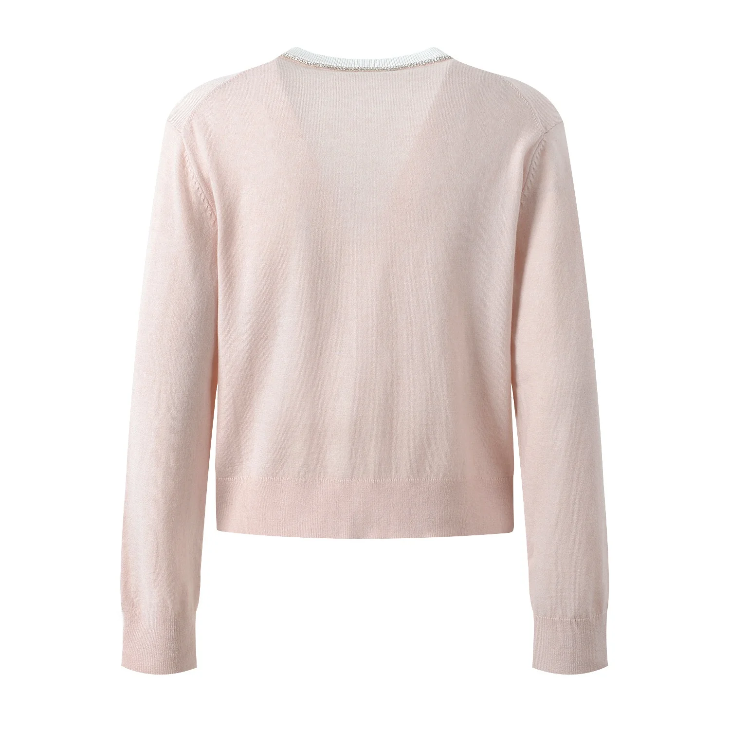 Słodki, odmładzający kardigan z dzianiny, zdobiony diamentami, zapinany na jeden guzik, okrągły dekolt, wyszczuplający top dla kobiet, idealny na jesień.