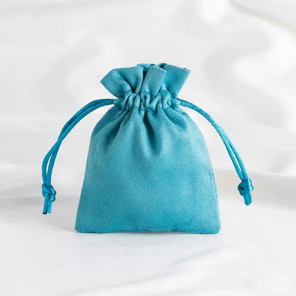 5pcs Premium Flannel Drawstring Pouches for Jewelry Storage