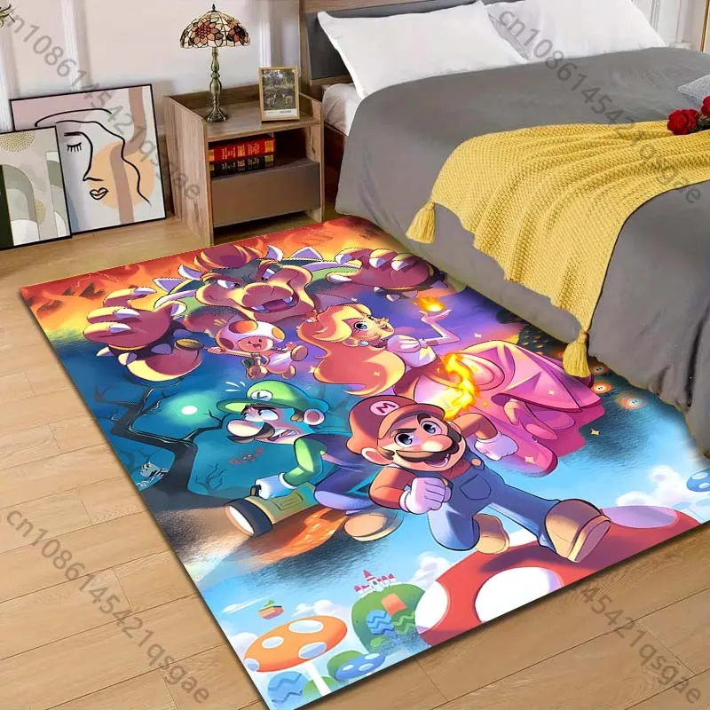 Movie Super Mario World Pirnt Carpet for Room Decor Children's Crawling Mat Doormat Living Room Area Rug Games Area Floor Mat