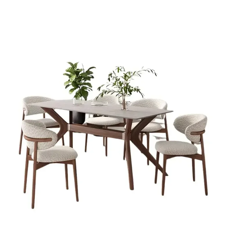 Nordic Mobile Dining Room Sets Armchair Foldable Design Chair Dining Table Set Modern Tavolo E Sedie Pranzo Home Furniture