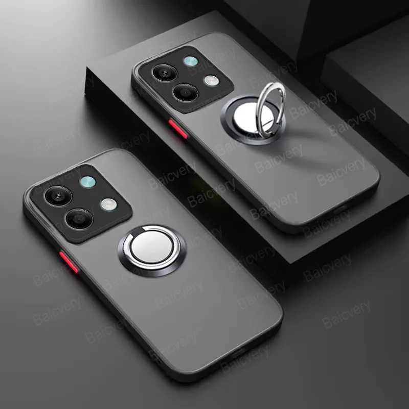 غطاء عدسة خلفي واقي للصدمات بالكامل مع حامل خاتم إصبع ، Infinix Note 30 ، 4G ، X6833B ، X6716B ، 5G ، X6711 ، Note 30 Pro