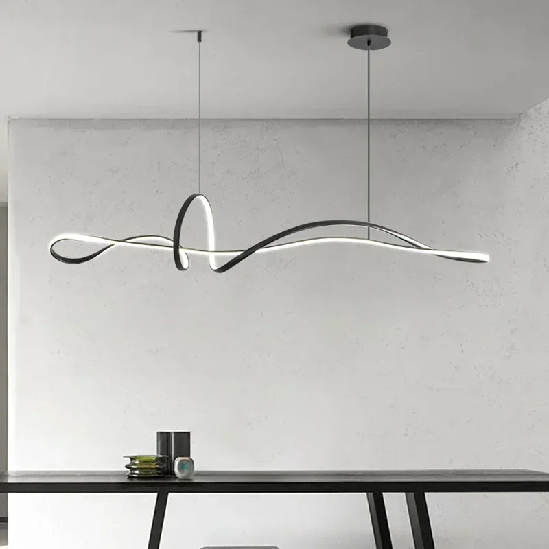 Modern Minimalist Restaurant Chandelier Dimmable Dining Room Kitchen Accesories Pendant Lamp Lighting Home Decor Luster Fixture