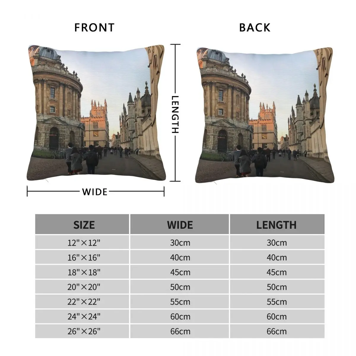 University Of Oxford Pillowcase Polyester Linen Velvet Printed Zip Decorative Pillow Case Car Cushion Cover