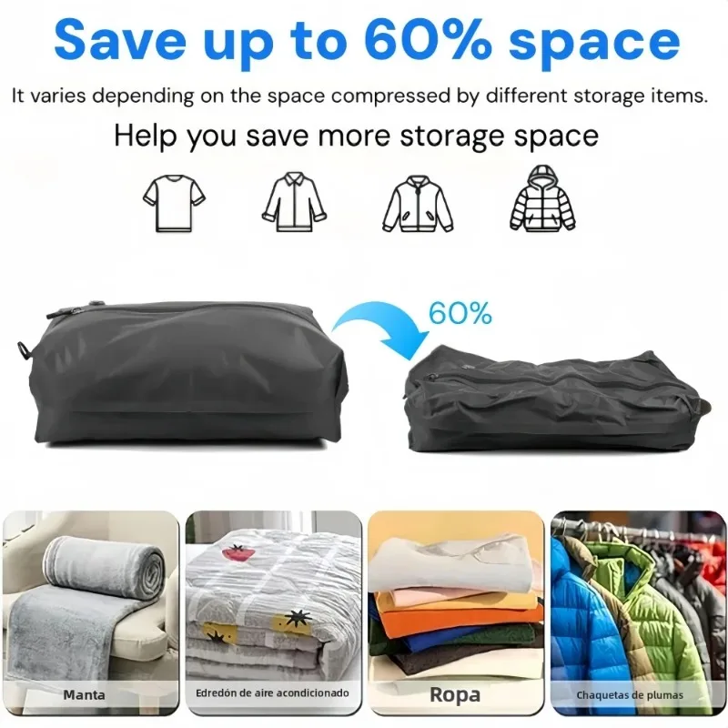 17L Vacuum Storage Bags and Air Pump, Waterproof Vacuum Storage Bags for Clothes Suitcase Saving Bag for Travel