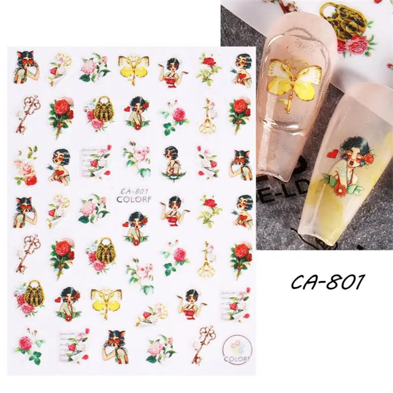 반짝이는 색상 추가 네일 스티커, 아름다운 네일 스티커 만들기, 오래 지속되는 효과, 아름다운 네일 디자인, 네일 아트