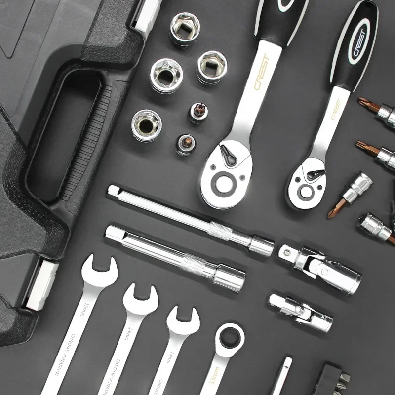 Profession Repair Hand Tool Set Mechanical Tools Box Socket Wrench Ratchet Screwdriver Repair Kit Multi-function Socket Wrench