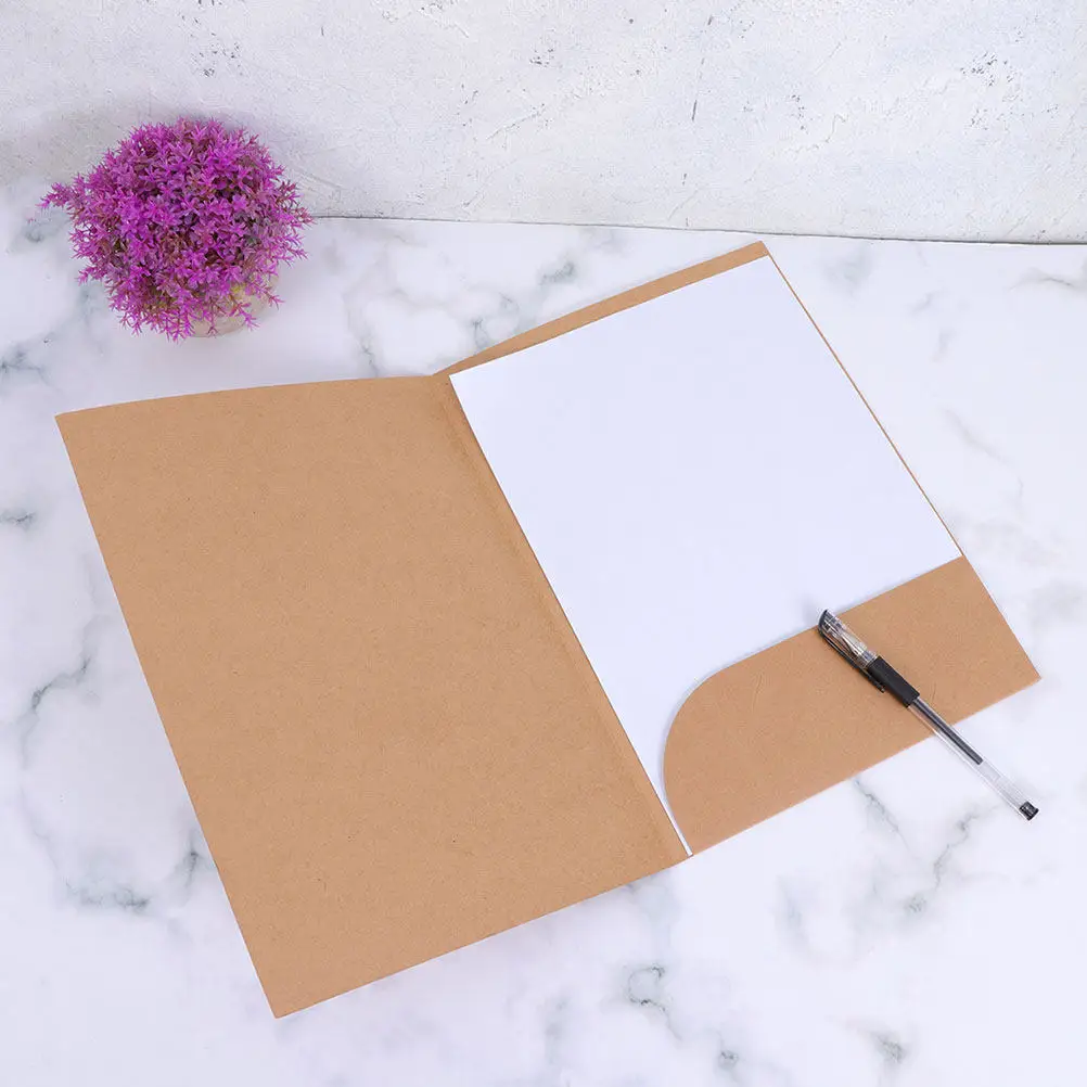 

5Pcs Kraft Paper File Folder Single Pocket Document Organizer for Office Supply Papers Storage Files Sorting Lightweight Easy