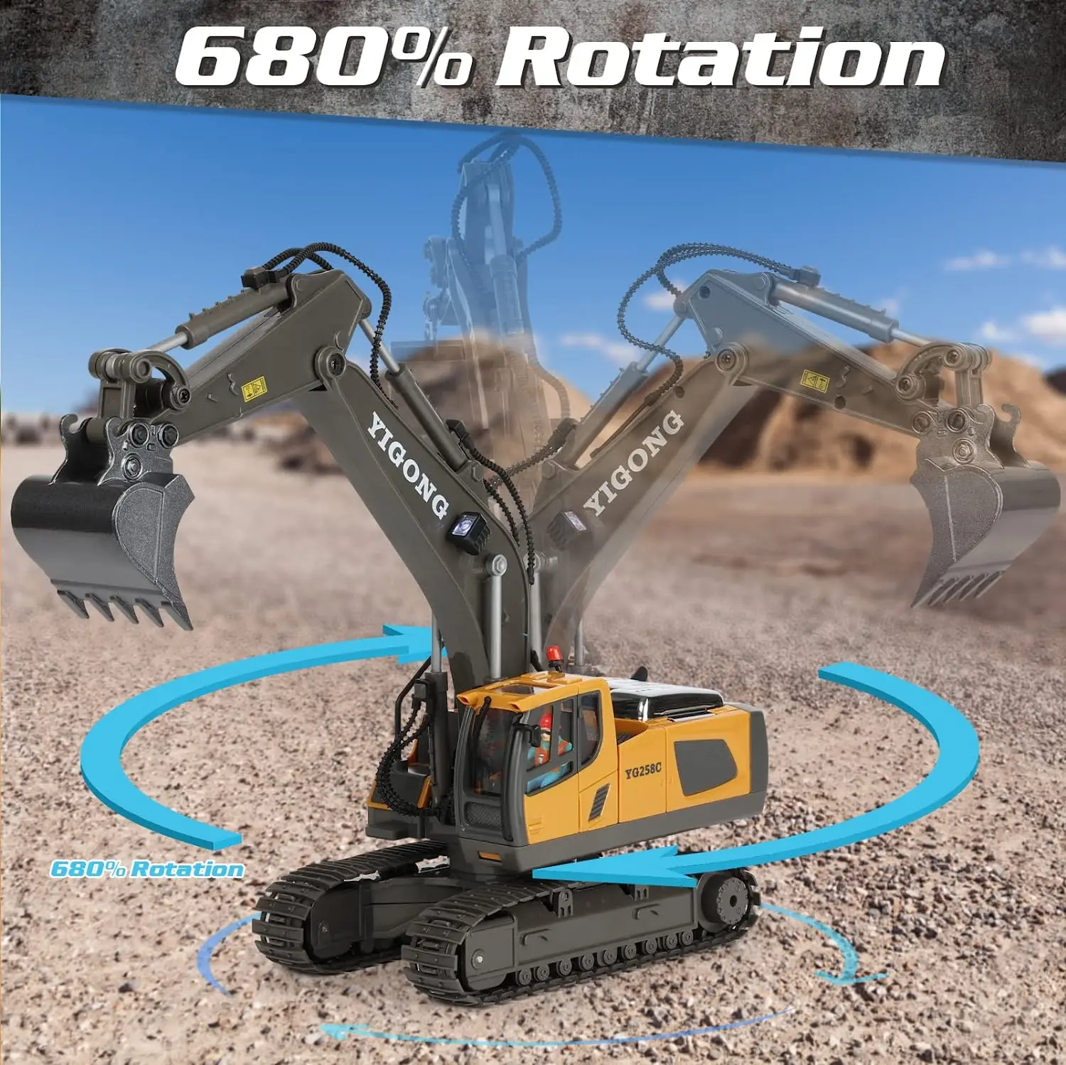 RC Excavator 1:20 Remote Control Truck 2.4G RC Crawler Engineering Vehicle Truck Radio Control Children\'s Day Christmas Gifts