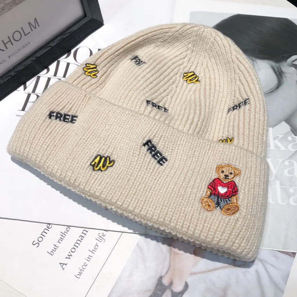 Winter Beanie Hats For Men Women Cartoon Thick Warm Knitted Women Hats Wool Female Male Bonnet Cap Skullies Hats Girl Gorros