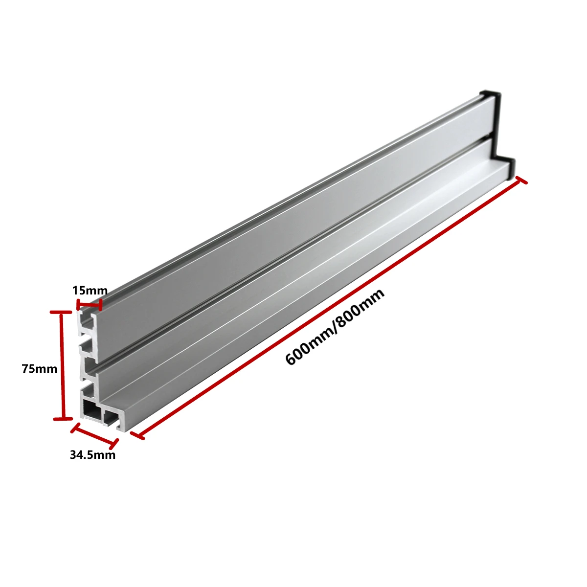 800/600mm 75 Type T Track T Slot Miter Track Stop Woodworking T-tracks Aluminum Table Saw Fence Workbench DIY Woodworking Tools