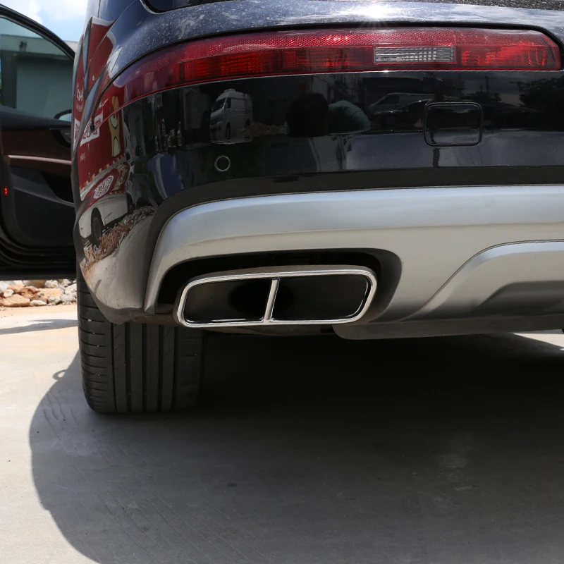 For 2016-2019 Audi Q7 4M stainless steel black car rear exhaust tail pipe cover muffler decoration car exterior accessories