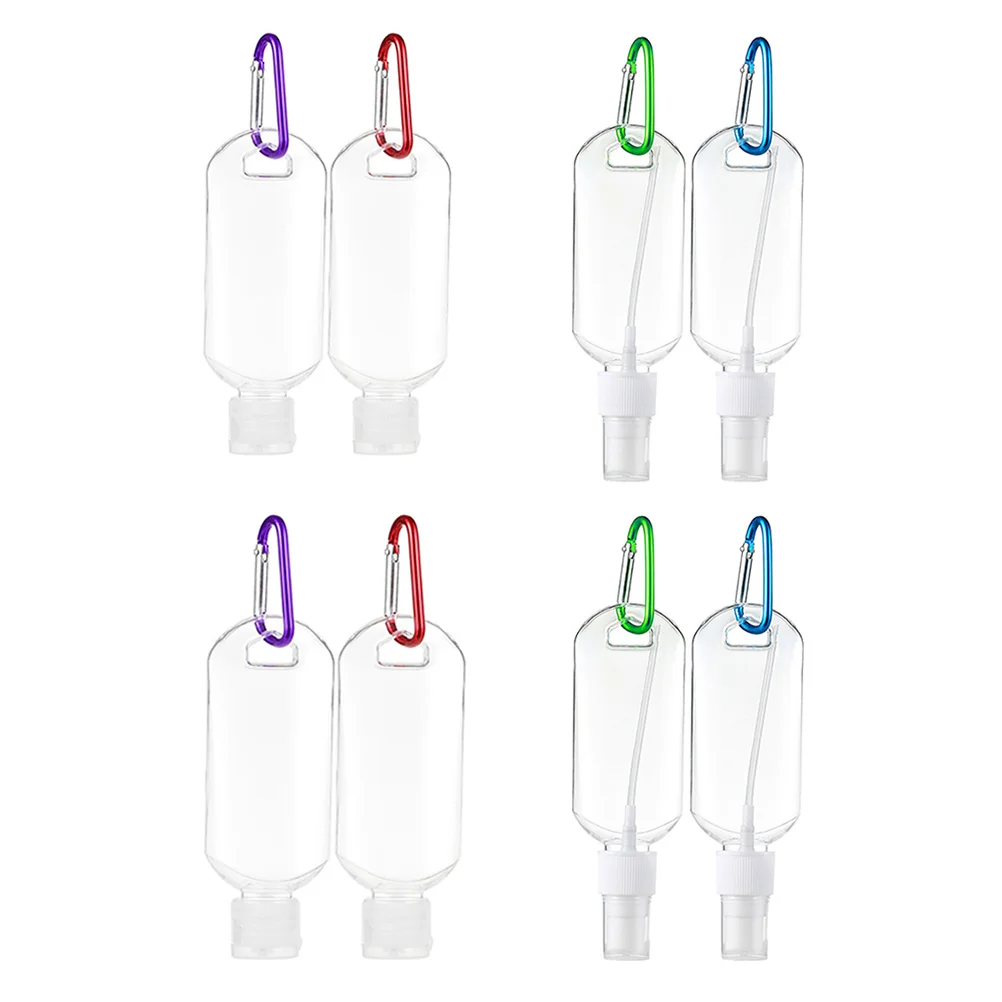 8 szt. Przenośnych Butelek Podróżnych Szczelne Pojemniki z Breloczkiem na Szampon, Perfumy, Olejek do Kąpieli, Wielokrotnego Użytku Pojemniki na Płyny