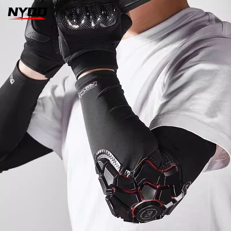 Unisex Ice Silk Cooling Arm Sleeves Anti-Fall Motorcycle Elbow Protectors Summer Breathable Motorbike Riding Safety Gear