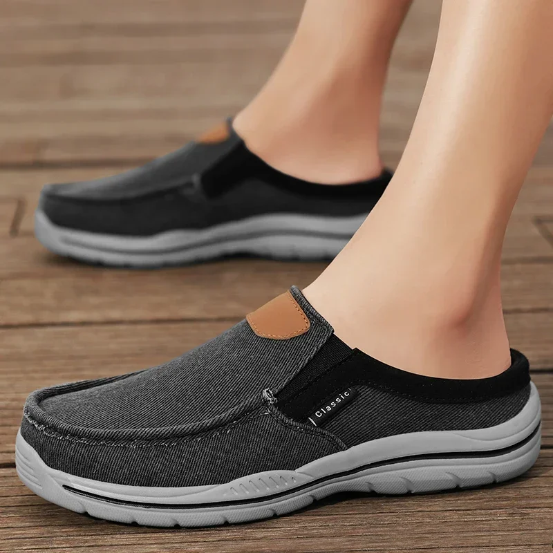 

Men Half Slippers Breathable Lightweight Man Casual Shoes Comfortable Walking Sneakers Non-slip Flats Lazy Shoes Zapatos Male