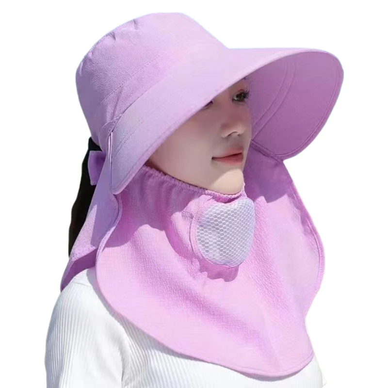 Summer Hat Women Outdoor Cycling Sunshade Face Mask Wide Brim Breathable Suncreen Sun Hats Casual Sunhat Visor Uv Protection New