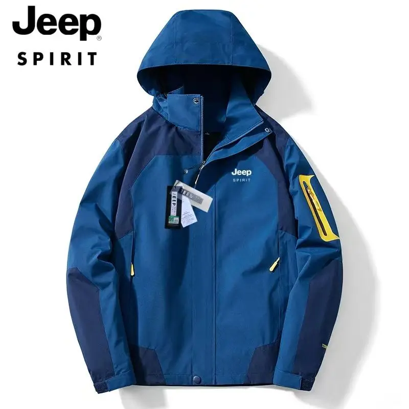 JEEP SPIRIT New Jacket Unisex Couple Spring and Autumn Outdoor Hooded Waterproof Windproof