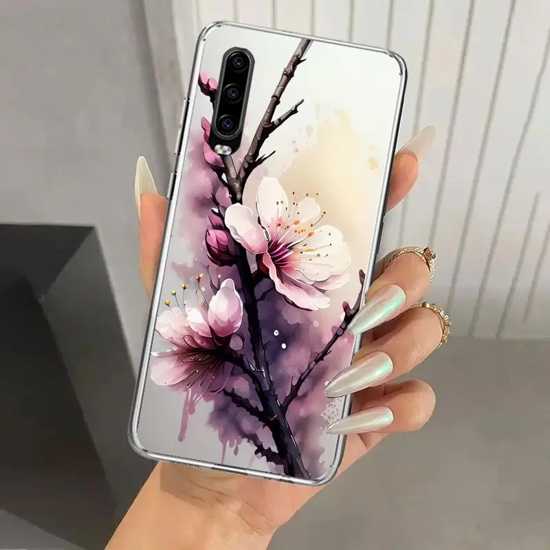 Cherry Blossom Tree Phone Case for Huawei P40 P30 P20 P10 Pro Mate 20 10 Lite P Smart Z Y5 Y6 Y7 Y9S Soft Funda Print Shell