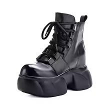Myjyjz 9cm Cow Genuine Leather Platform Wedge Women Shoes Flats Pumps Ankle Knee High Spring Booties Zip Elthnic Motorcycle - AliExpress