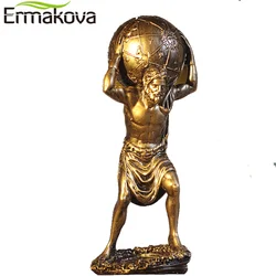 ERMAKOVA Grecki Bóg Statuetki Home Decor Atlas Rzeźby Roman Hercules Titan Figurki na biurko Astronomia Ozdoby biurowe