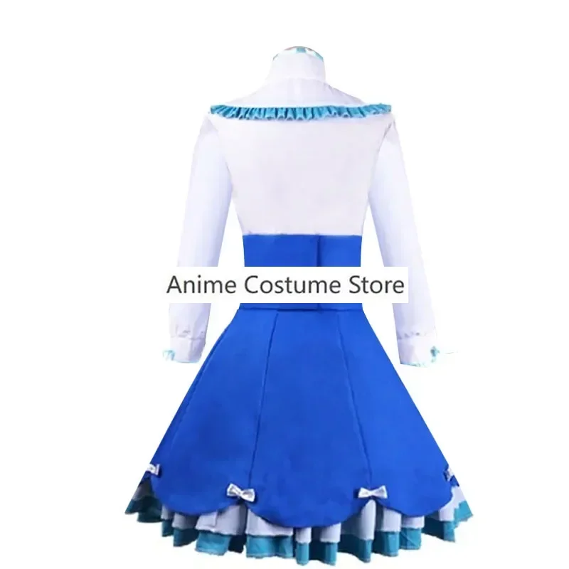 Costume de Cosplay Vanille pour Femme, Perruque Rose, Anime Netelesara, Chat, Bol, Robe Lolita, Uniforme Sexy, Ensemble de Robe Bleue pour ixd'Halloween